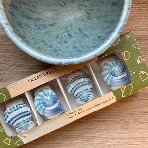 Pfaltzgraff ocean breeze napkins rings set (4) ceramic